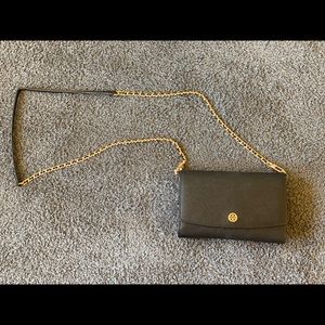 Tory Burch Robinson Leather Wallet on a Chain